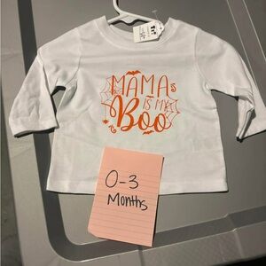 White and Orange 'Mama is My Boo' Kids Shirt